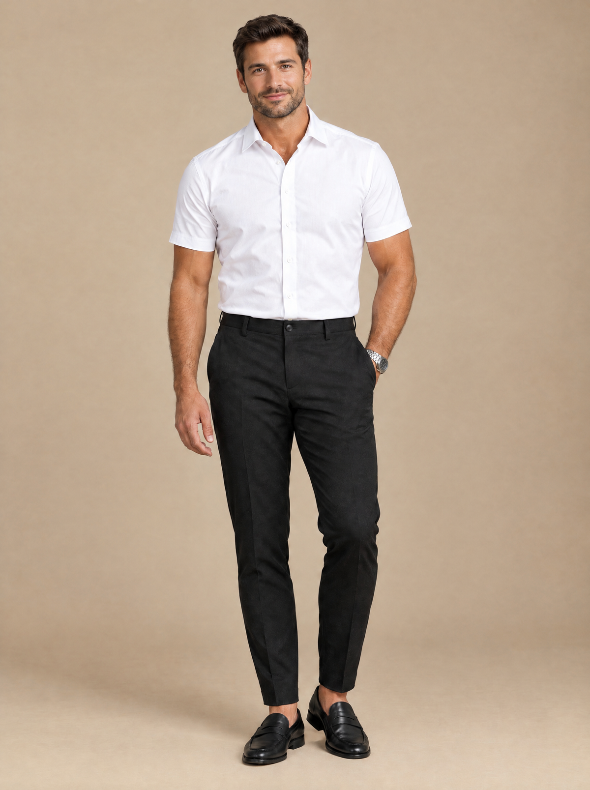 Black · The Taper Pant – full look